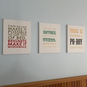 New Orleans sayings canvas set